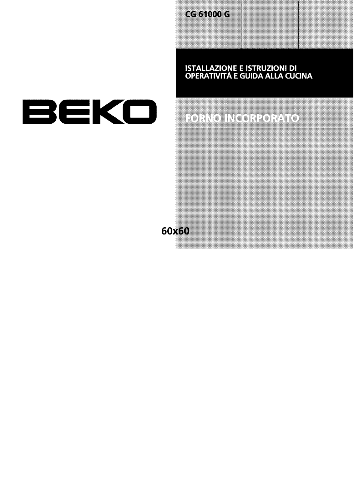 Beko CG 61000 G Manual