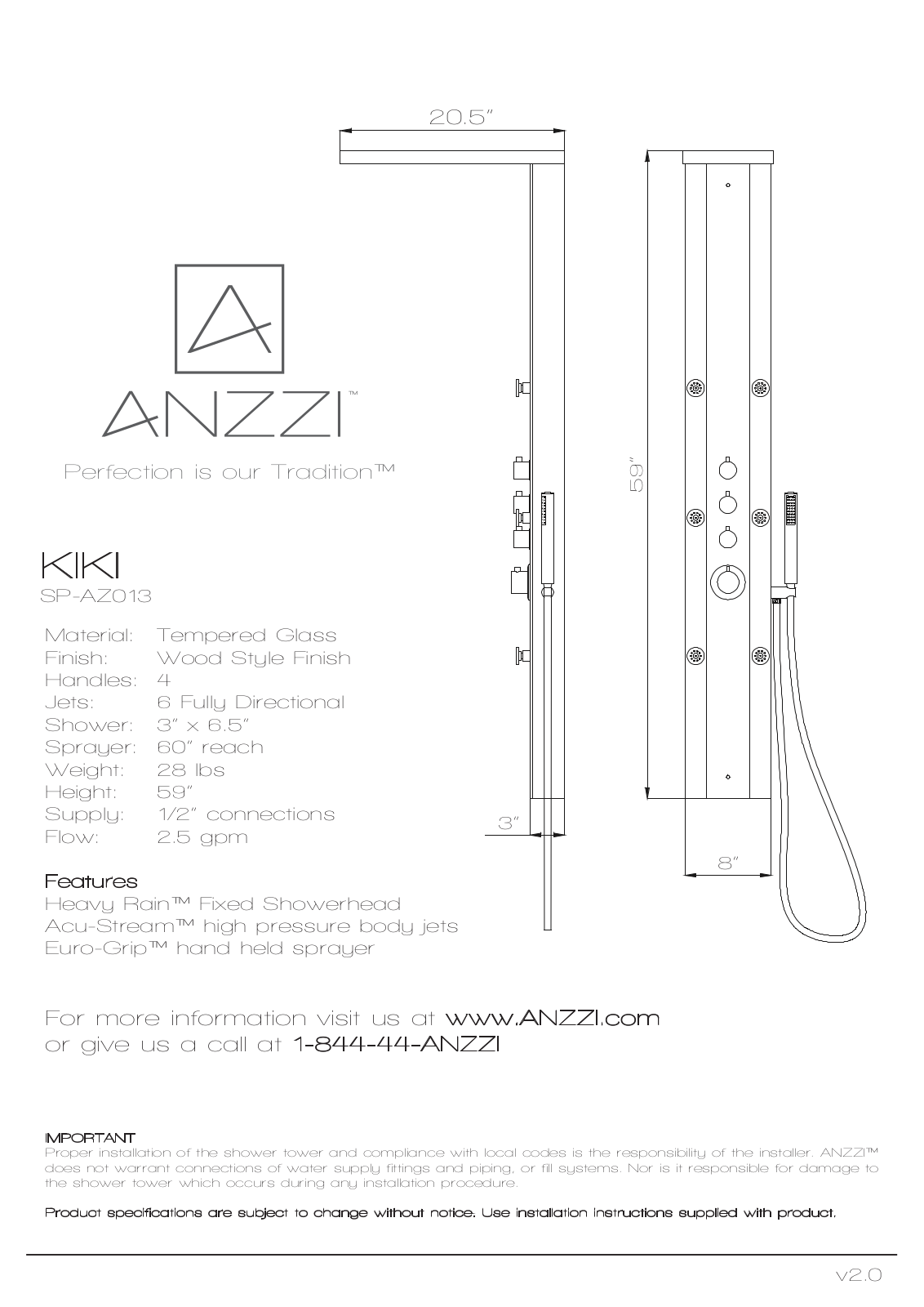 ANZZI ANZI1189 Specifications - ManualMachine.com
