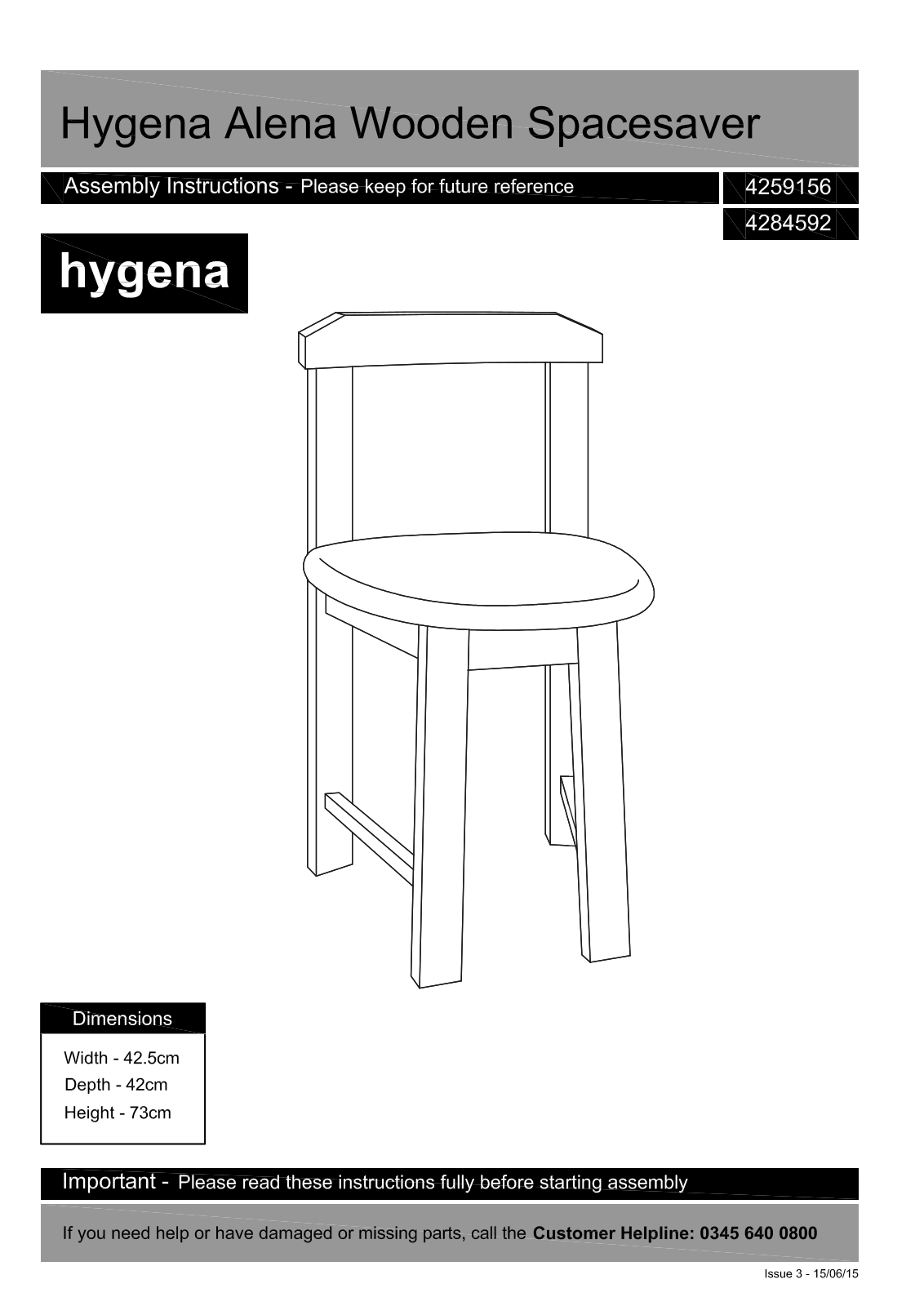 Hygena 4259156 Instruction manual