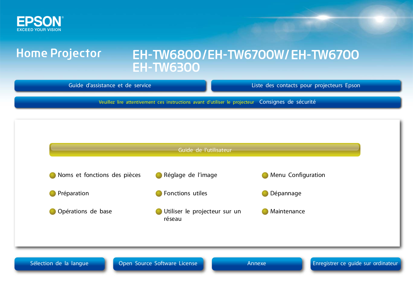 Epson EH-TW6800, EH-TW6700W, EH-TW6700, EH-TW6300 DATSHEET