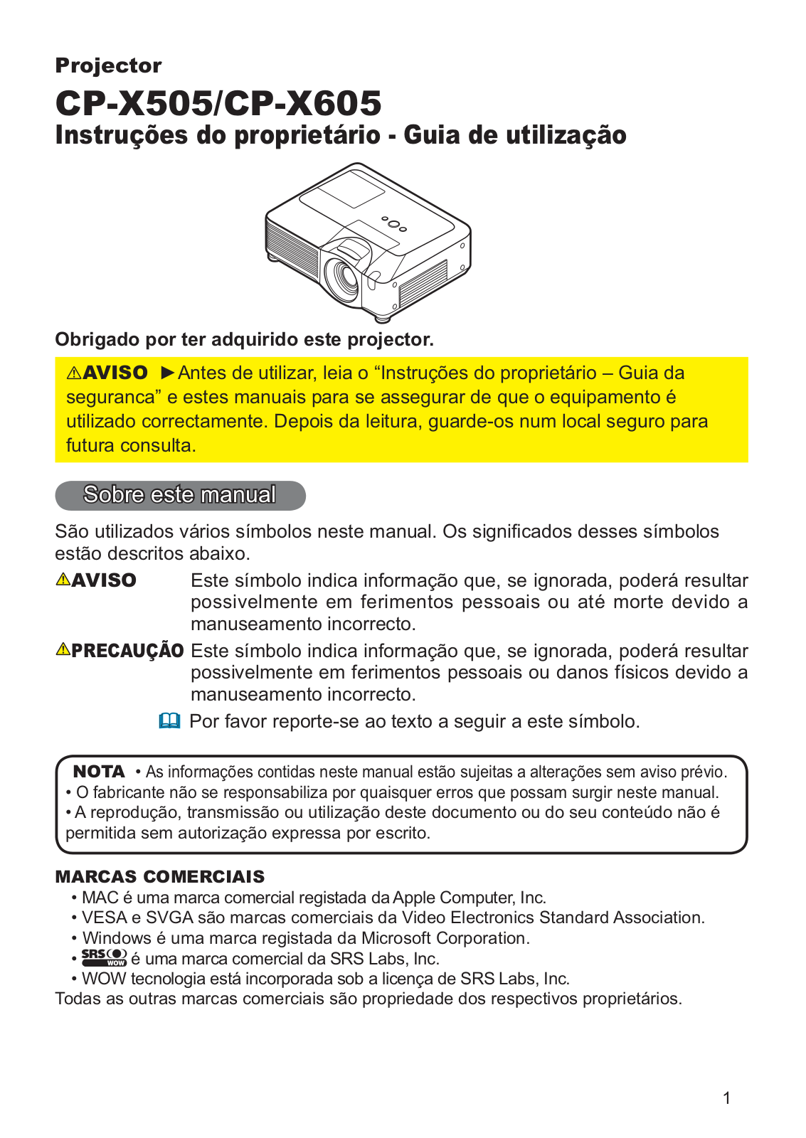 Hitachi CP-X505W User Manual