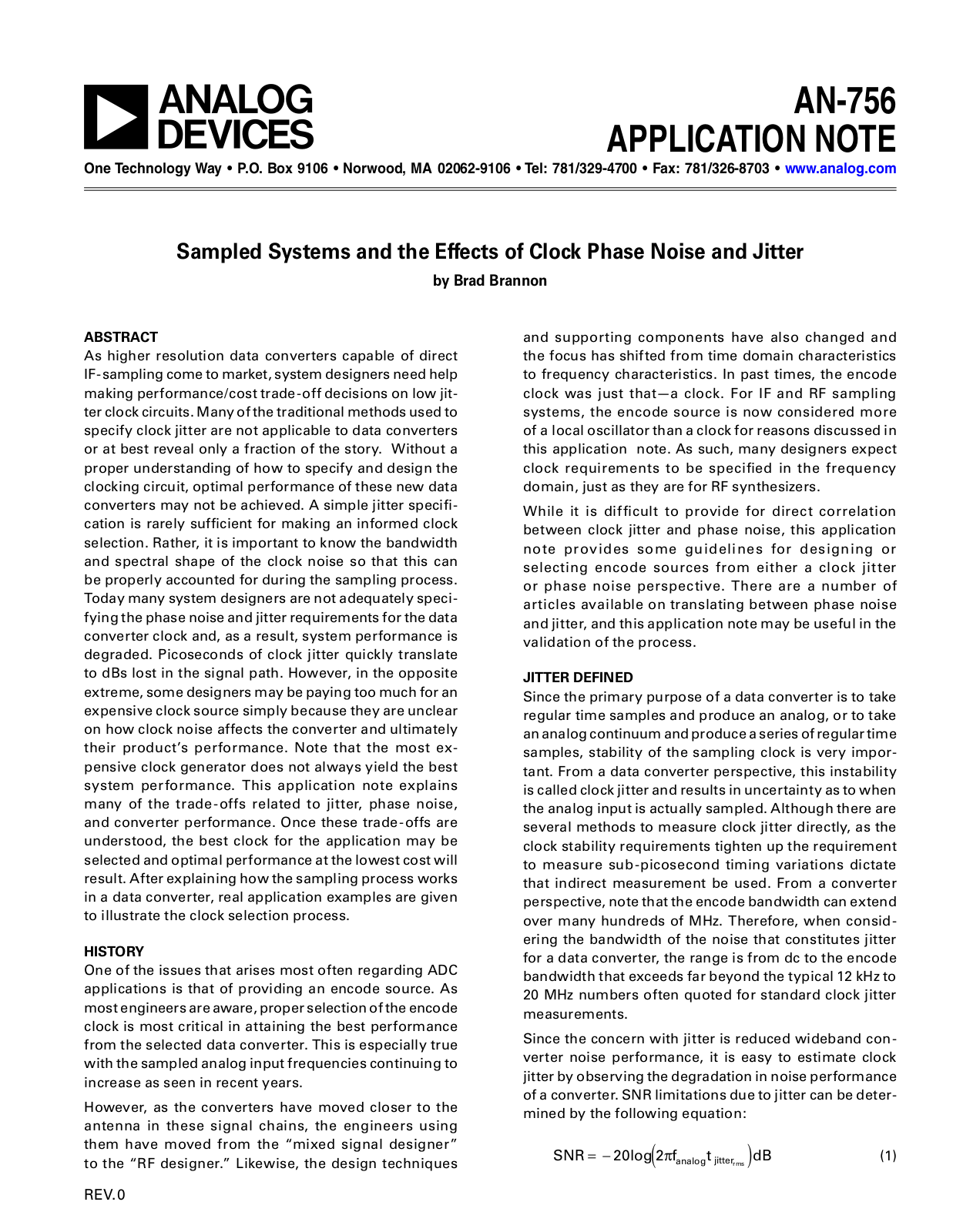 Analog Devices AN-756 Application Notes