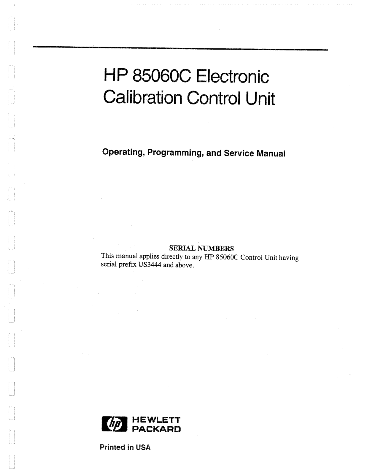 HP 85060C User Manual