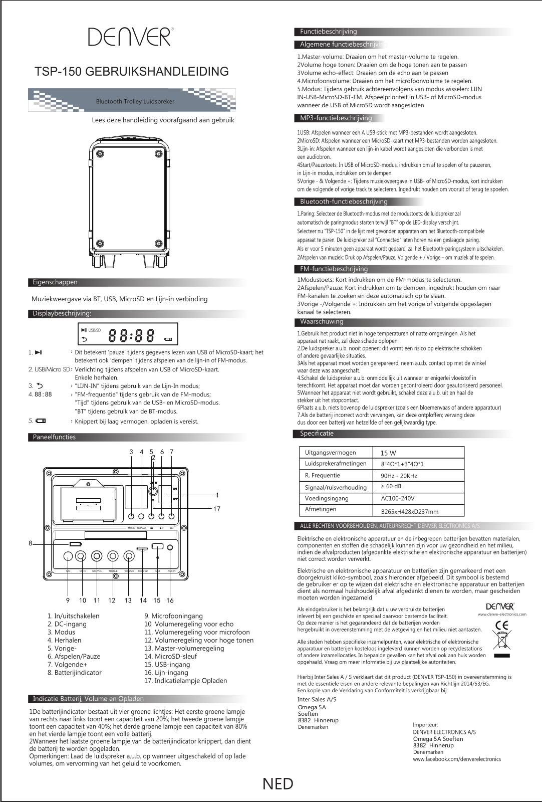 Denver TSP-150 User Guide