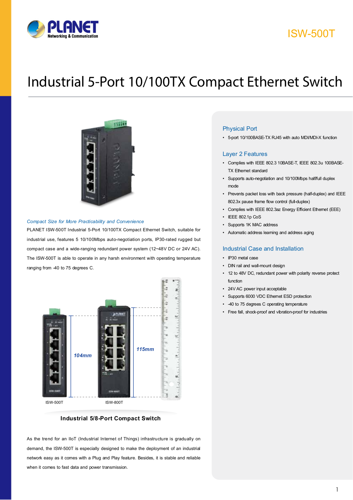 Planet ISW-500T User Manual