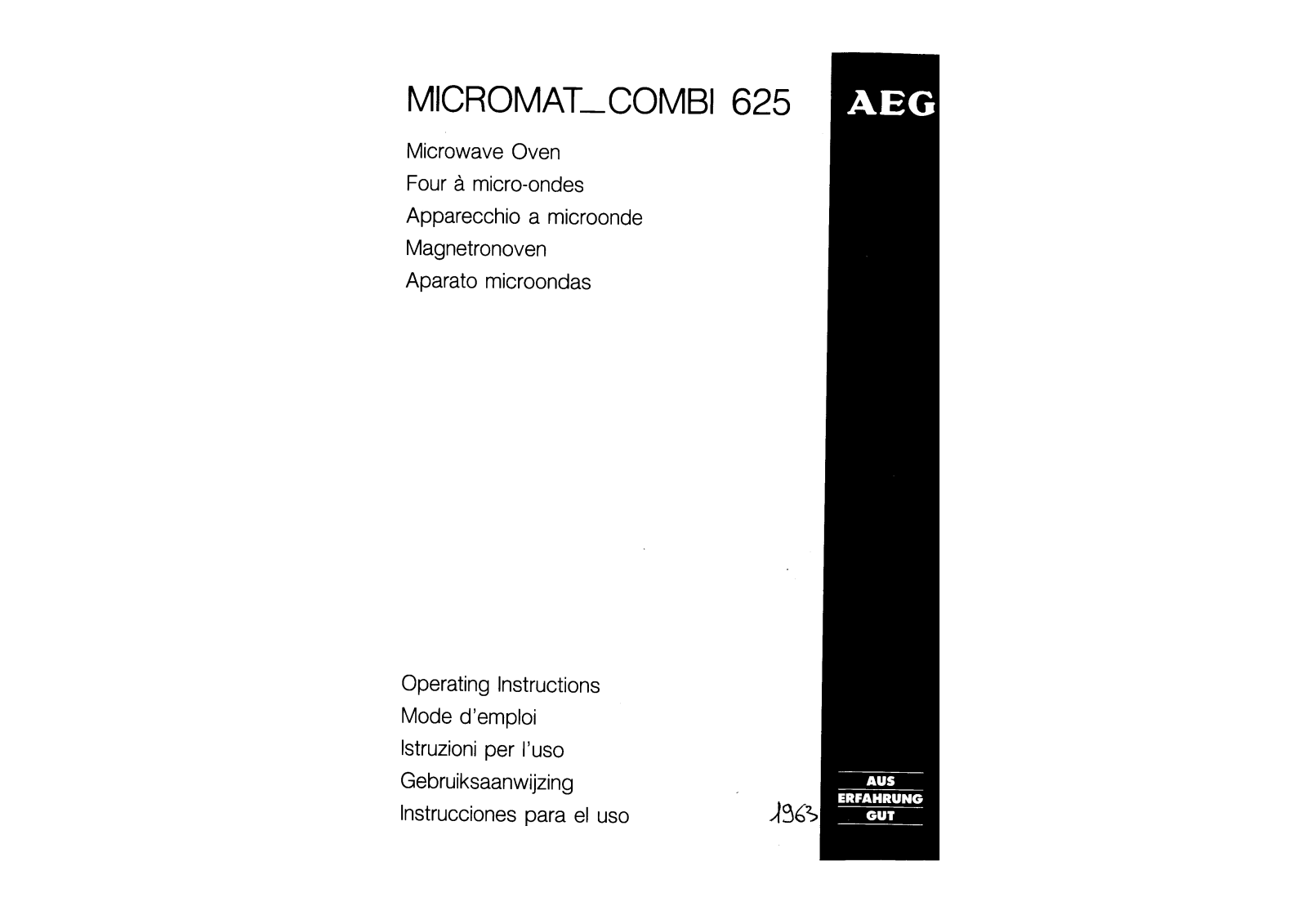 Aeg MICROMAT_COMBI 625 User Manual