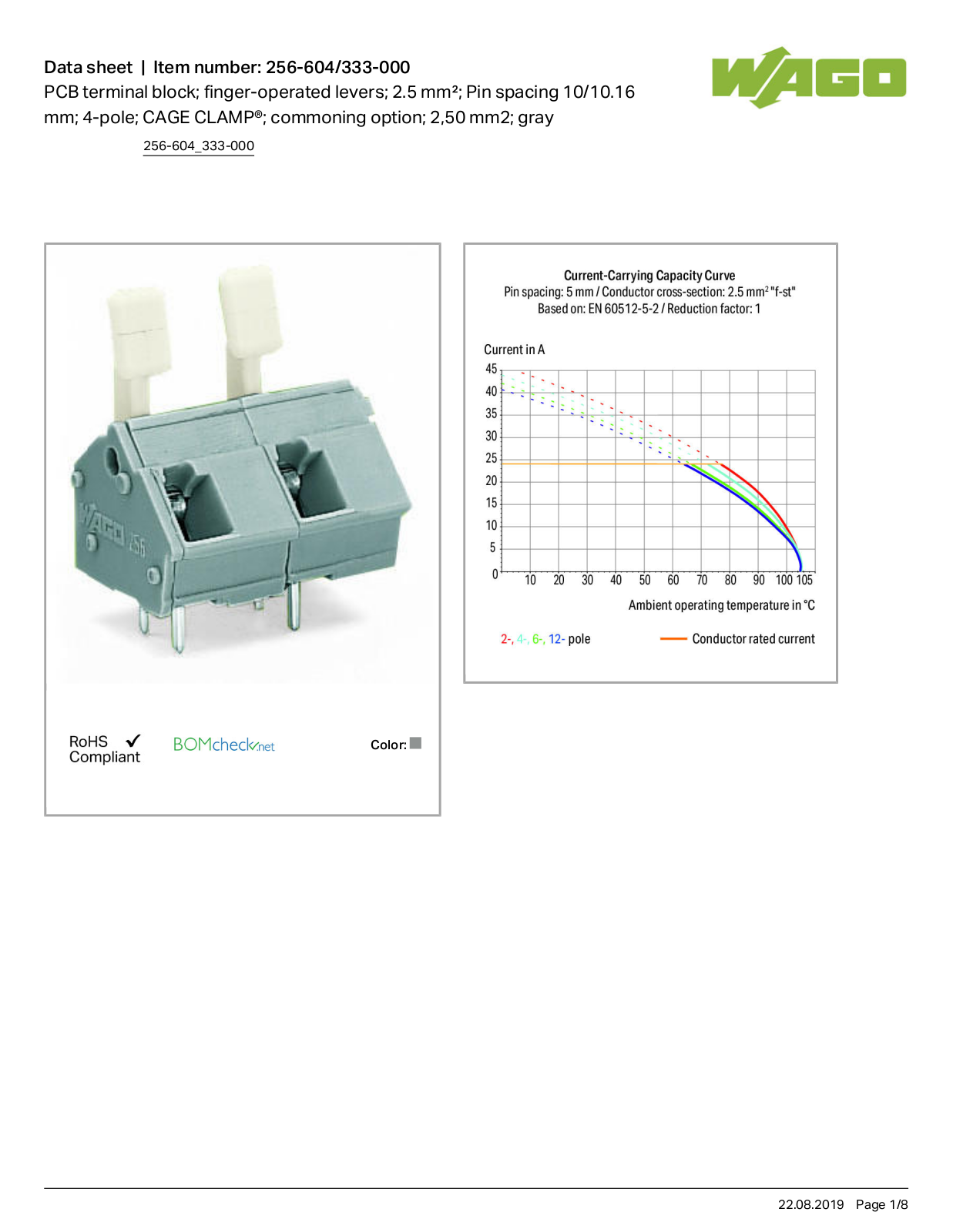 Wago 256-604/333-000 Data Sheet