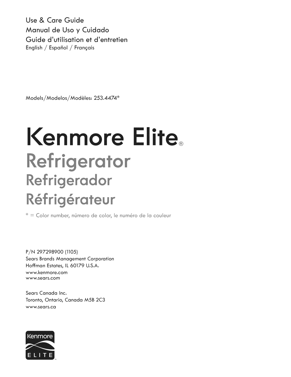 Kenmore Elite 25344743110, 25344743111 Owner’s Manual