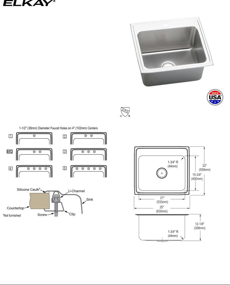 Elkay DLR252212 User Manual