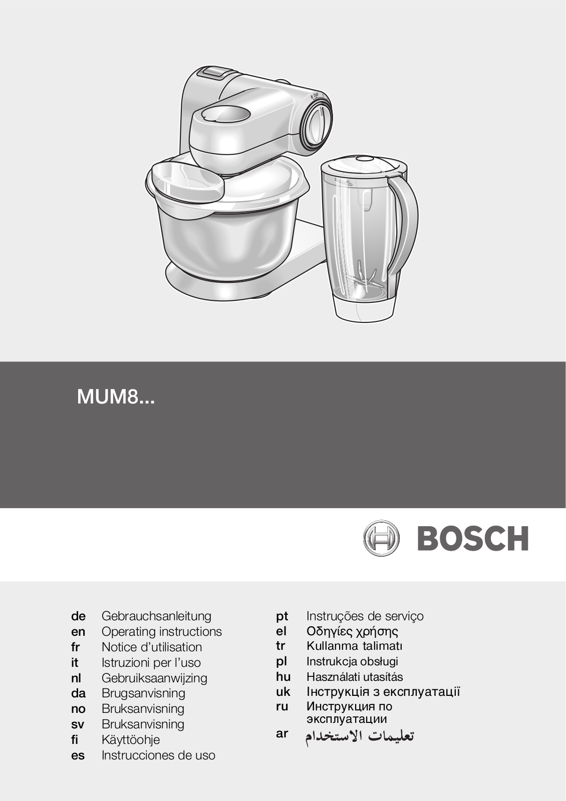 BOSCH MUM86S1 User Manual