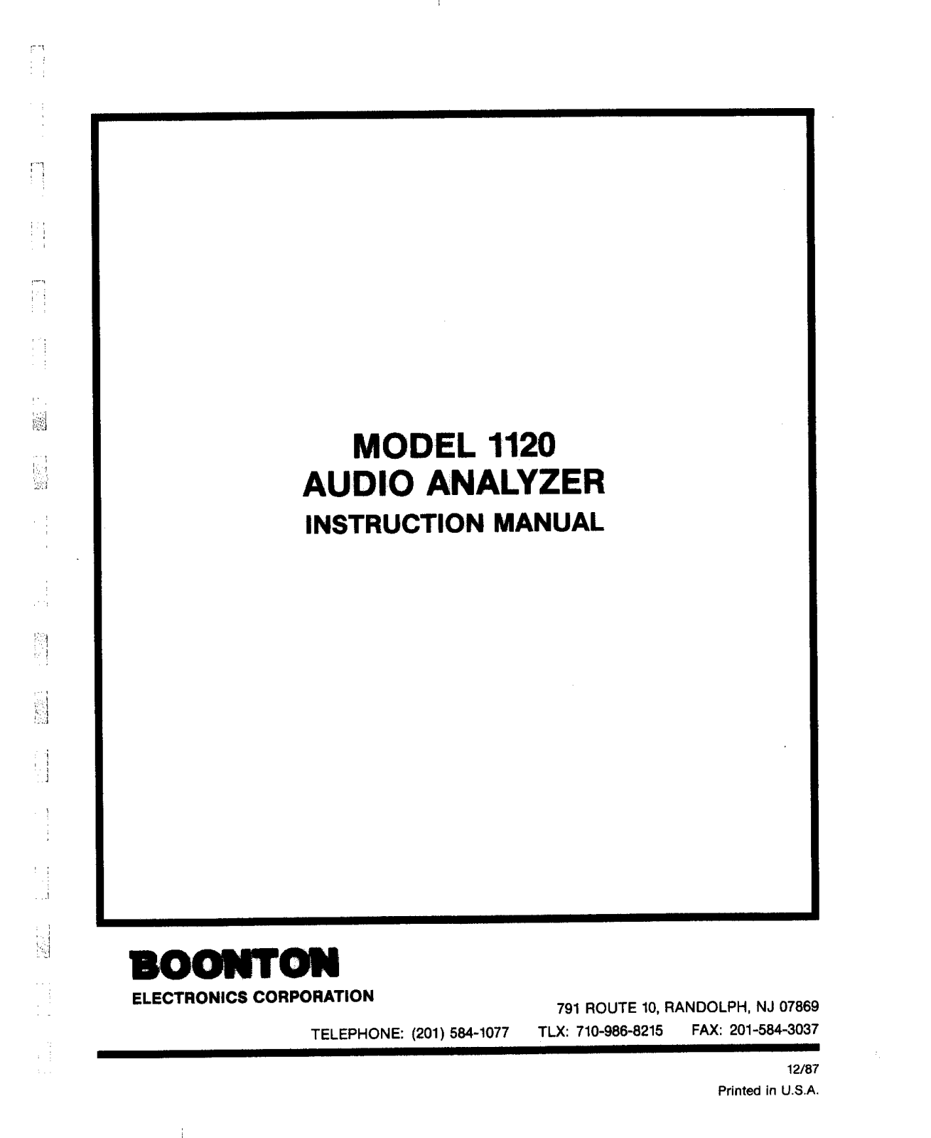 Boonton 1120 User Manual