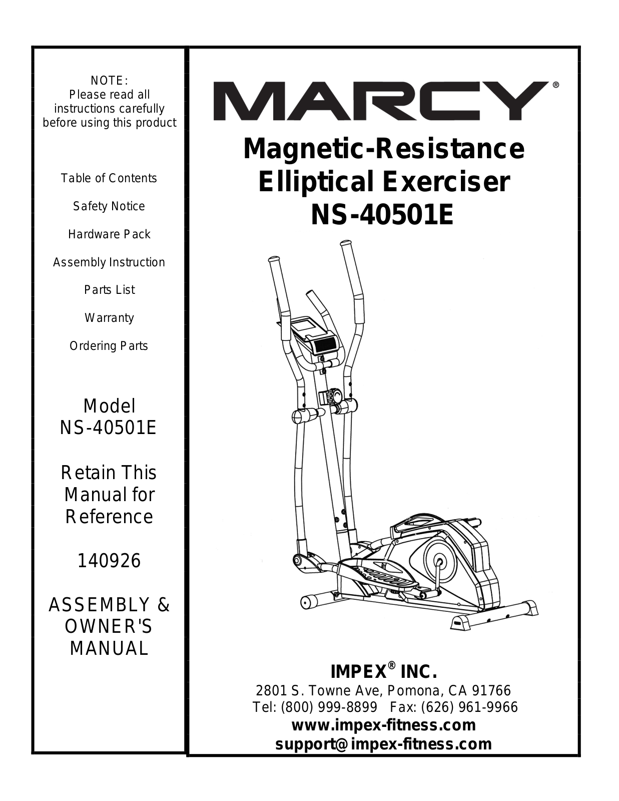 Impex NS-40501E Owner's Manual