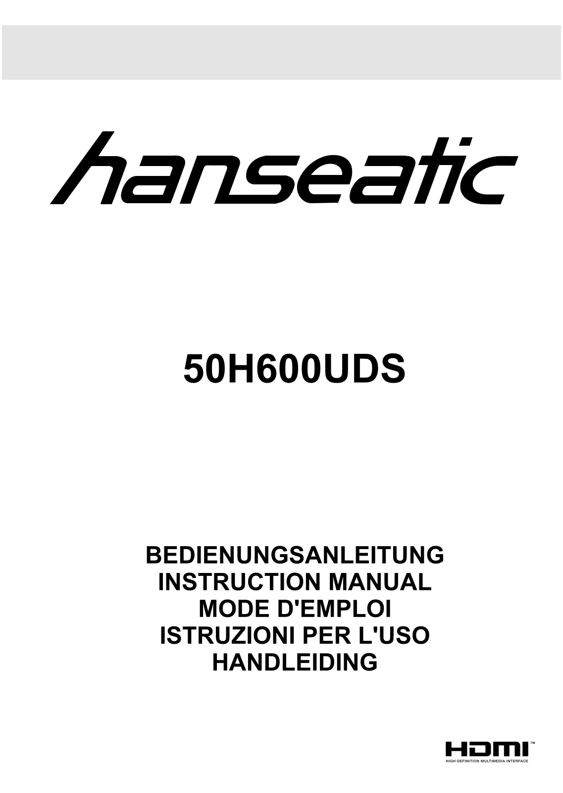 Hanseatic 50H600UDS operation manual