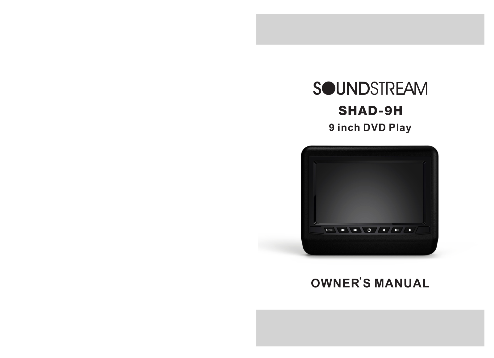 Soundstream SHAD-9H Owner's Manual