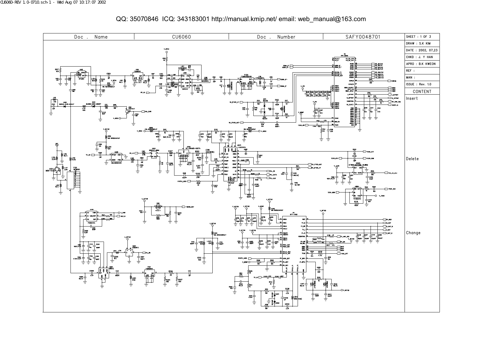 LG CU6060 Circuit diagrams