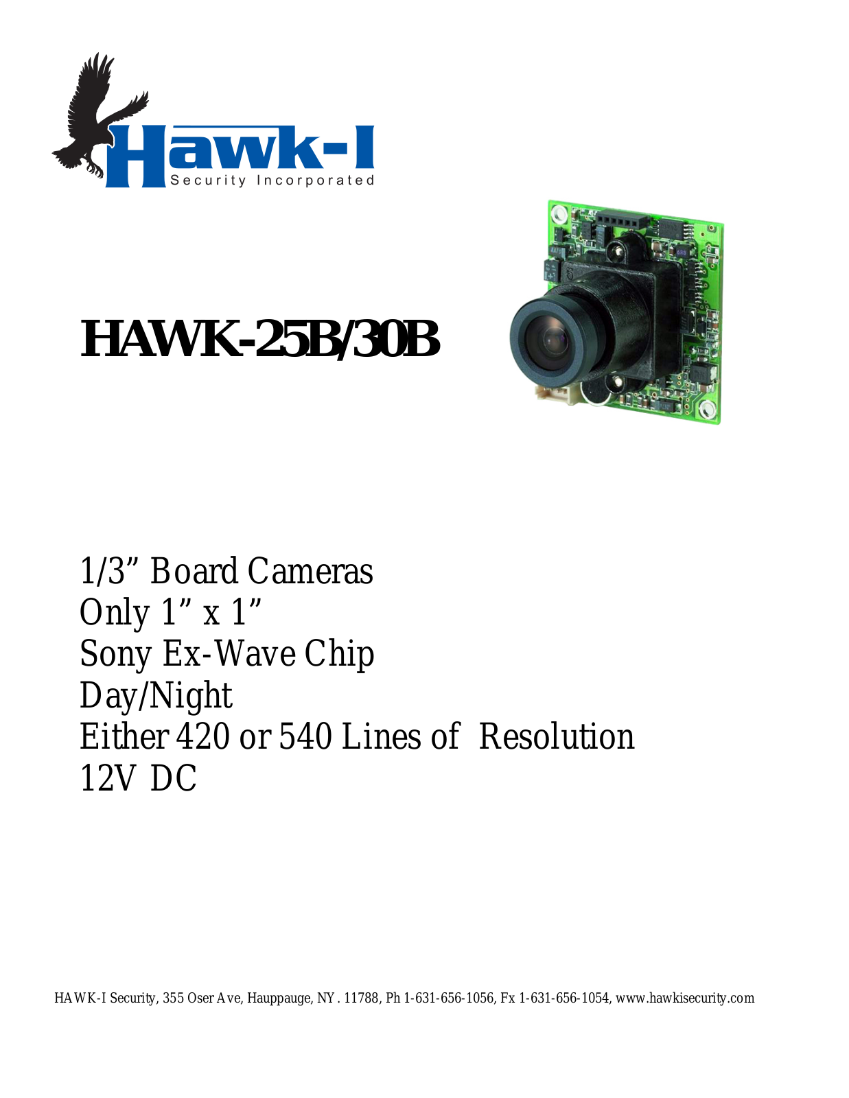 Hawk-I HAWK-30B, HAWK-25B Specsheet