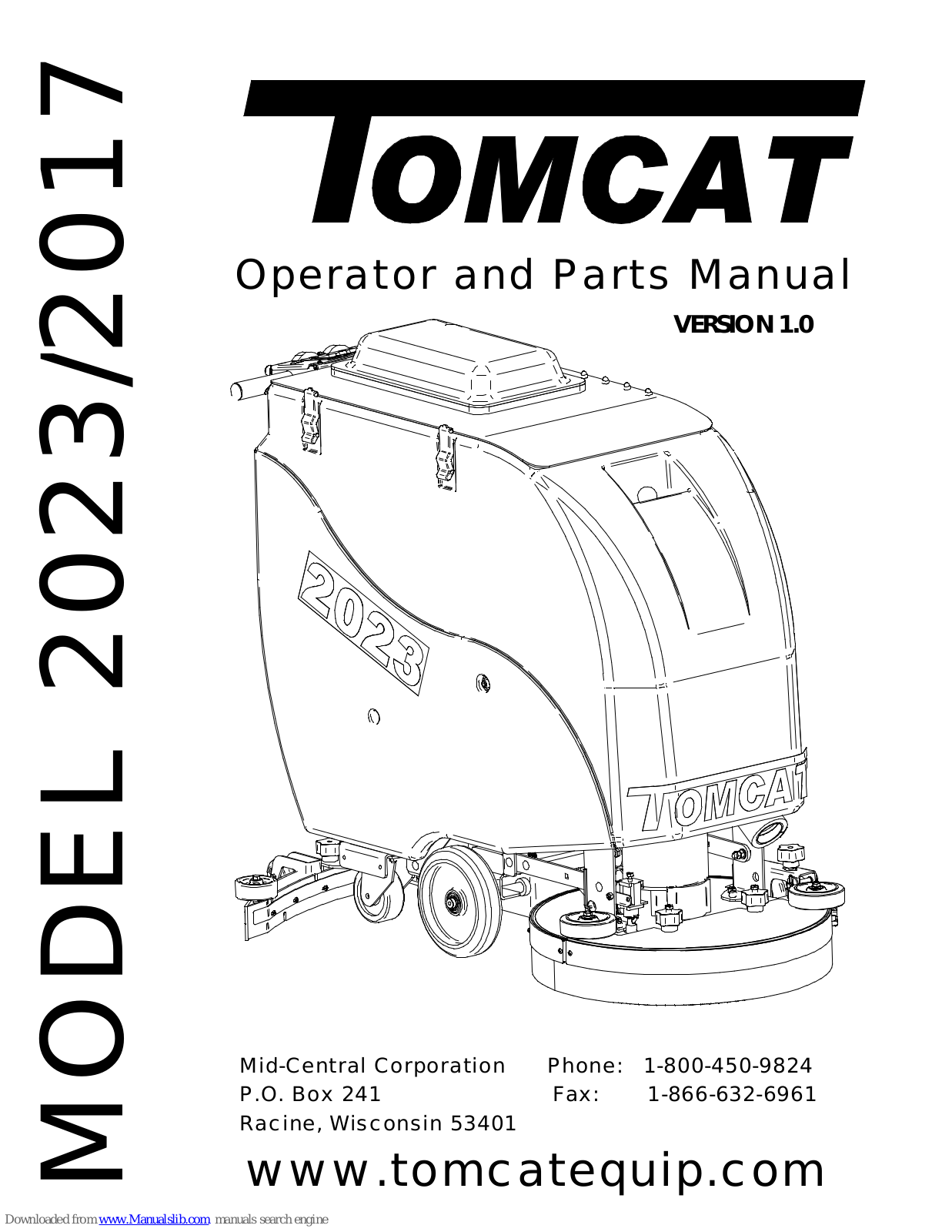 Tomcat 2023, 2017, 2017-17, 2017-20, 2023-20 Operator And Parts Manual