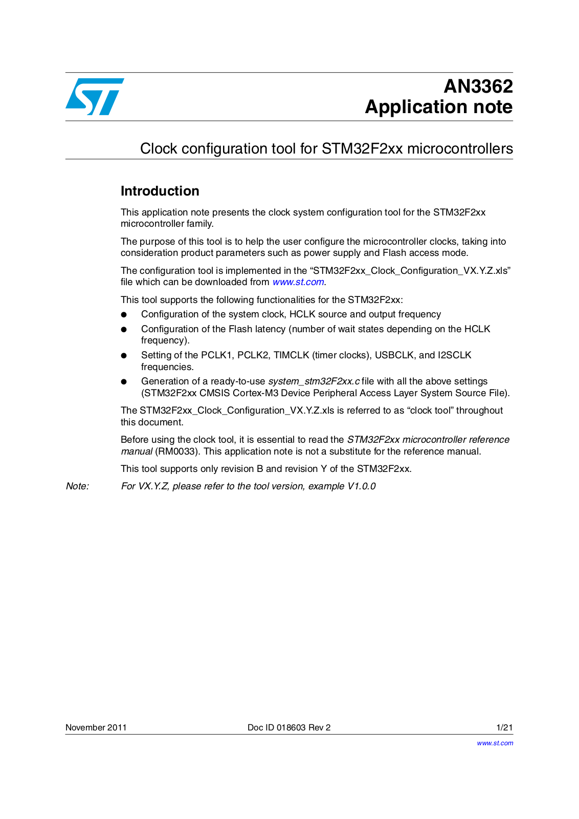 ST AN3362 Application note