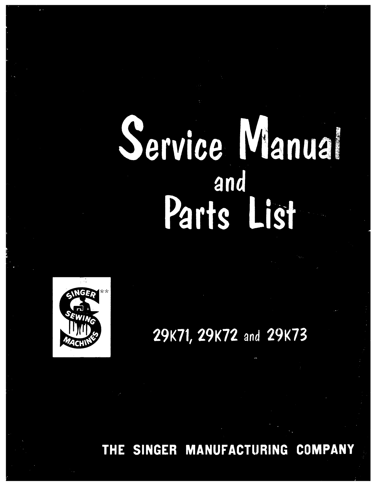 Singer 29K71, 29K72 User Manual