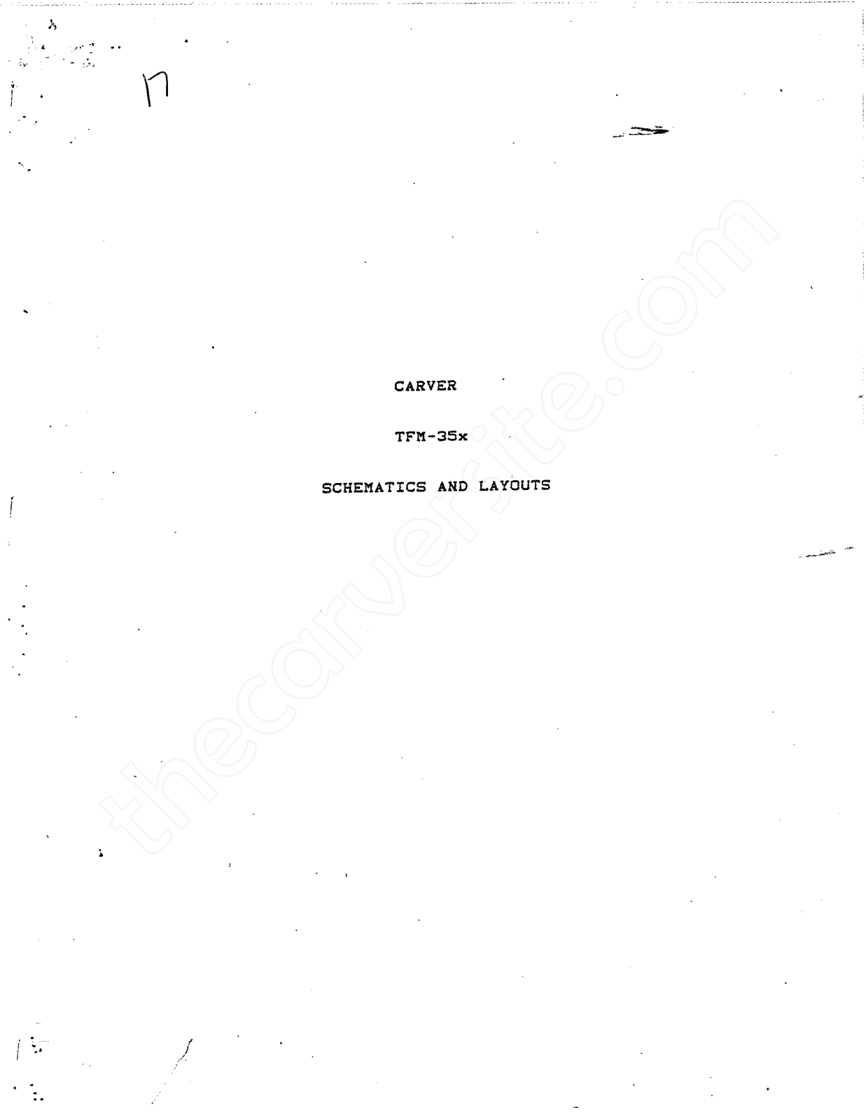 Carver TFM-35-X Schematic