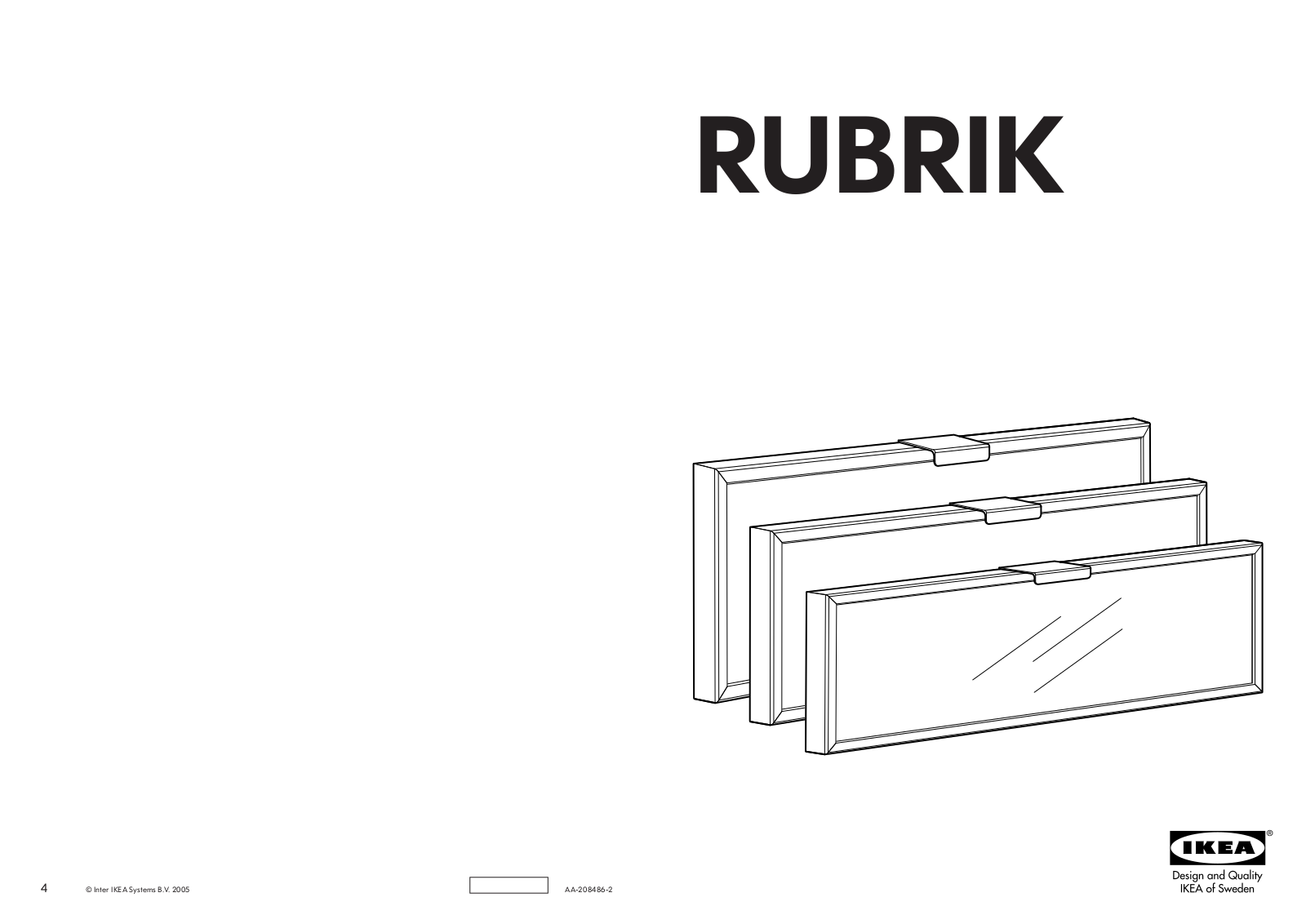 IKEA RUBRIK DEEP DRAWER FRONT SET-3 18, RUBRIK DEEP DRAWER FRONT SET-3 15 Assembly Instruction