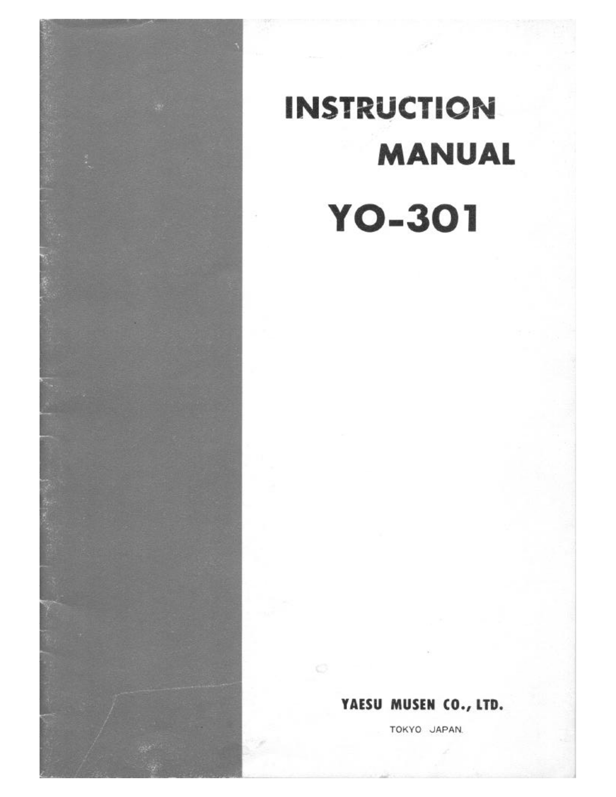 Yaesu YO-301 User Guide