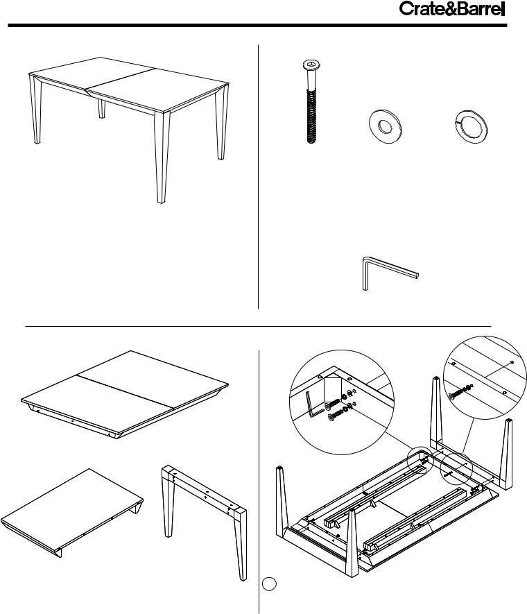 Crate & Barrel Triad Extension Dining Table Assembly Instruction