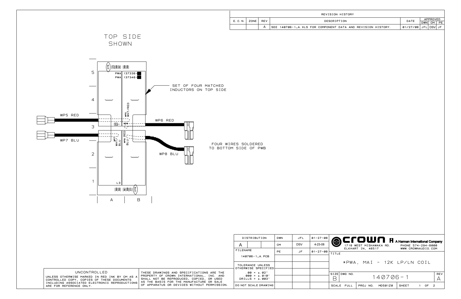 Crown Audio Macro-Tech MA12000i LP-LN Coil Schematic