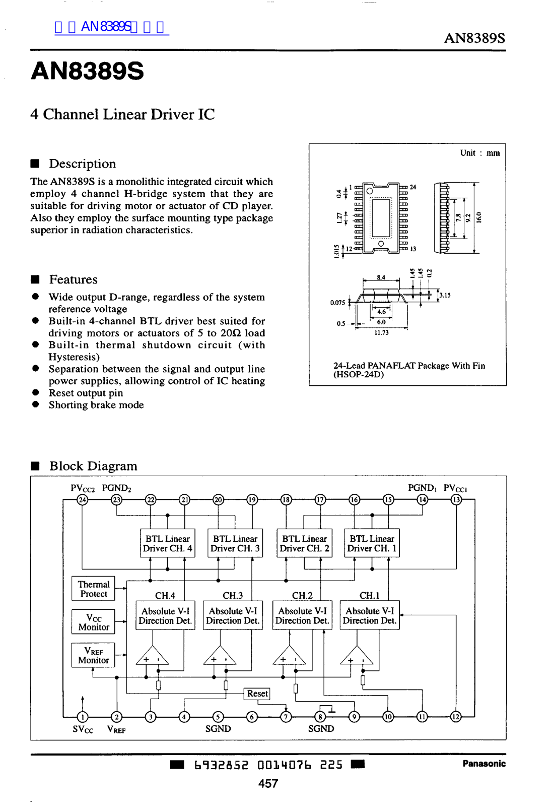 Panasonic AN8389S User Manual