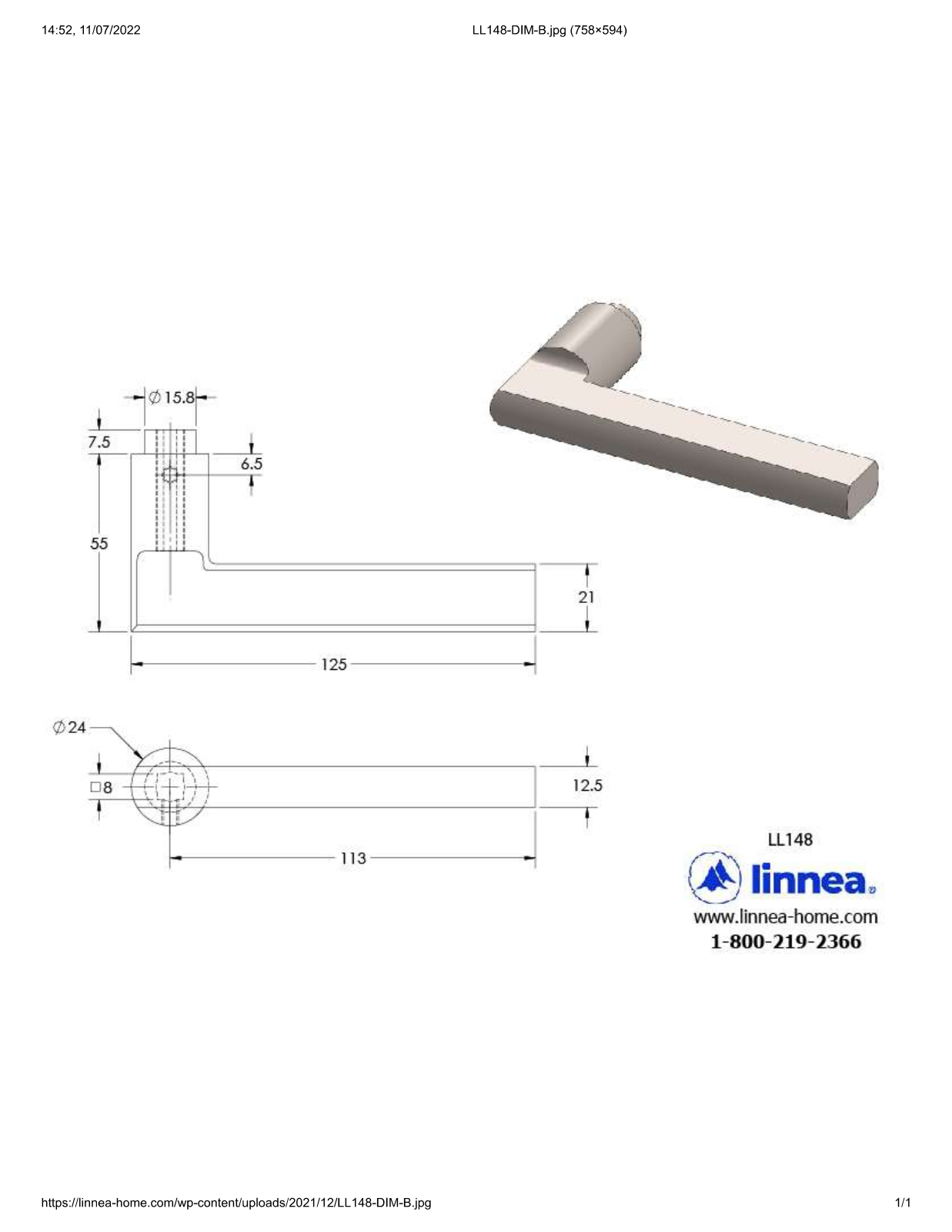 Linnea LNNE2525 Dimensions - ManualMachine.com