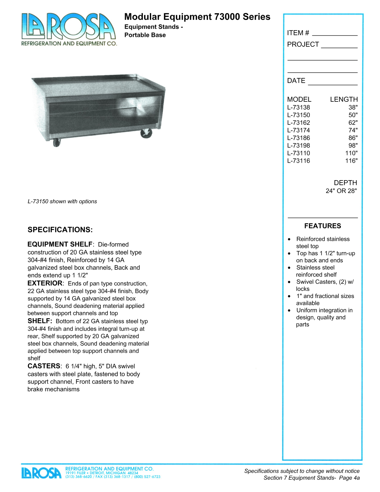 Larosa L-73110 User Manual