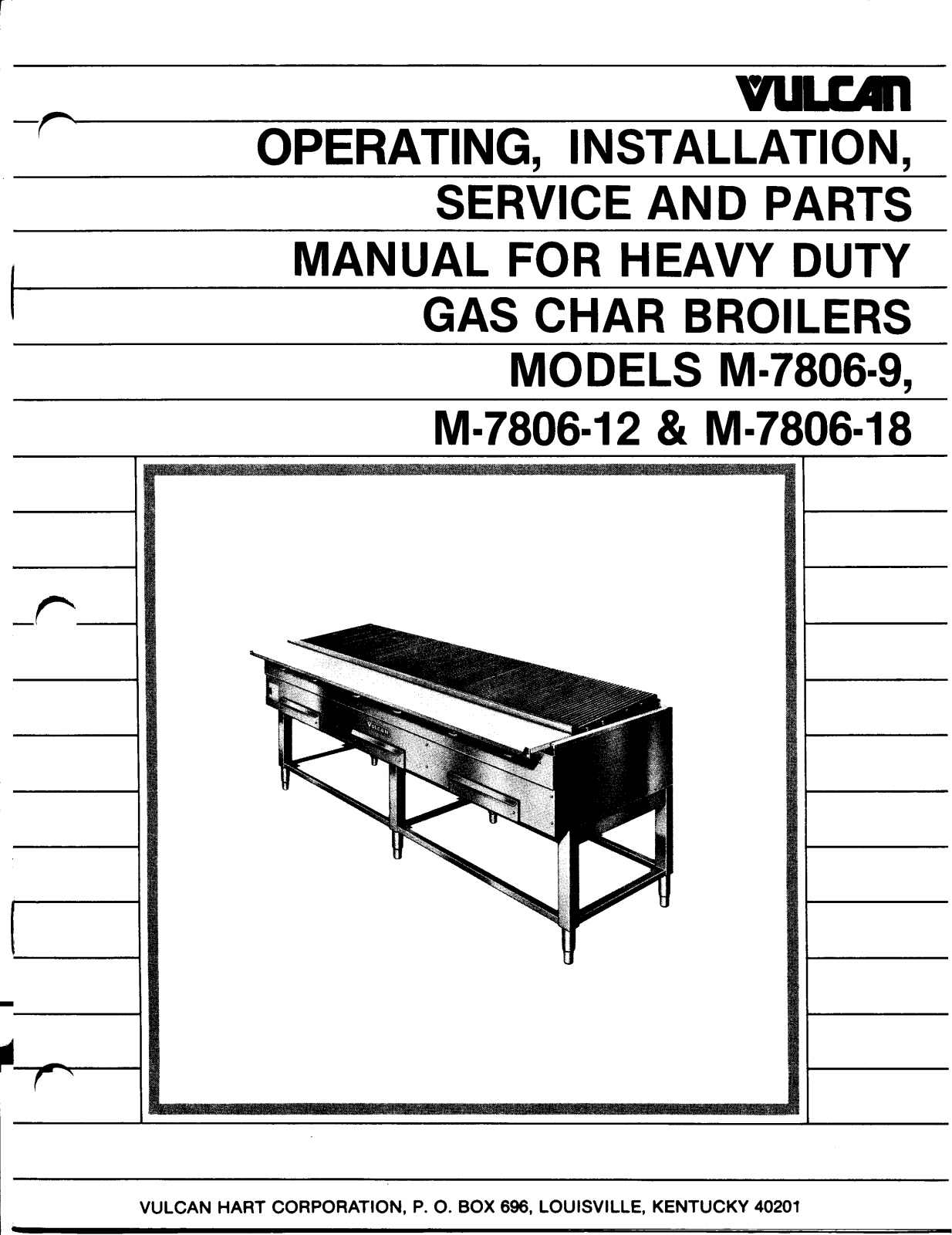 Vulcan M7806-18 Service Manual