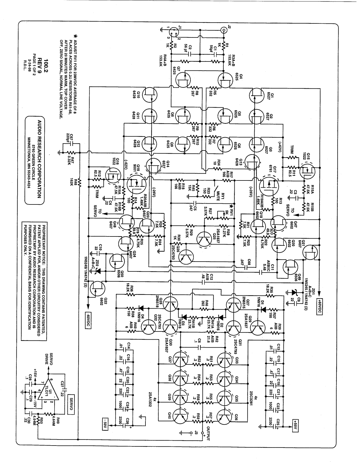 Audio Research 100.2 Schematic - ManualMachine.com