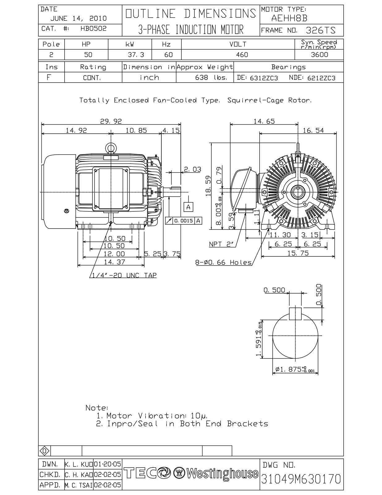 Datasheet HB0502 Reference Drawing (Teco) - ManualMachine.com