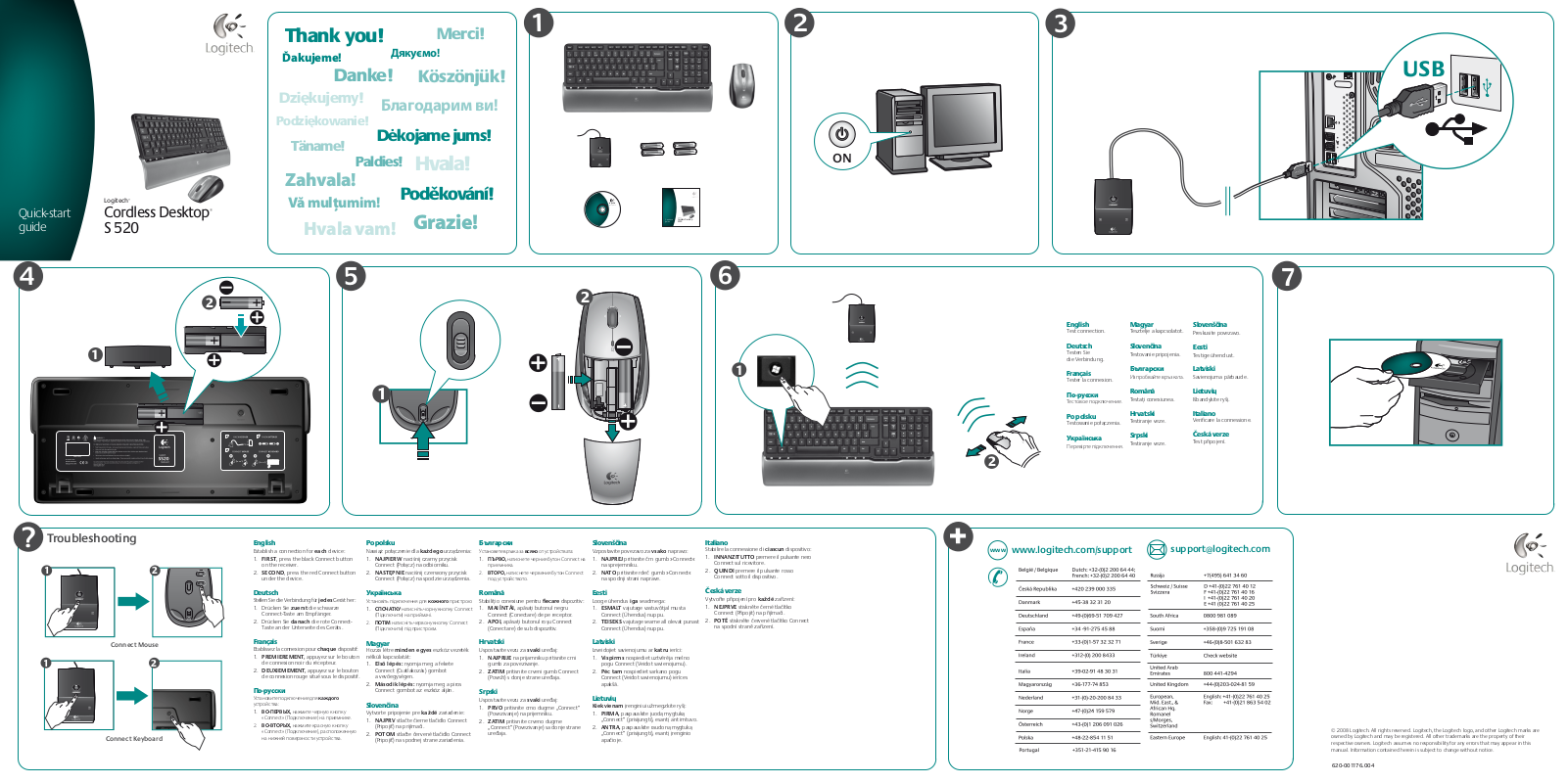 Logitech CORDLESS DESKTOP S520 User Manual