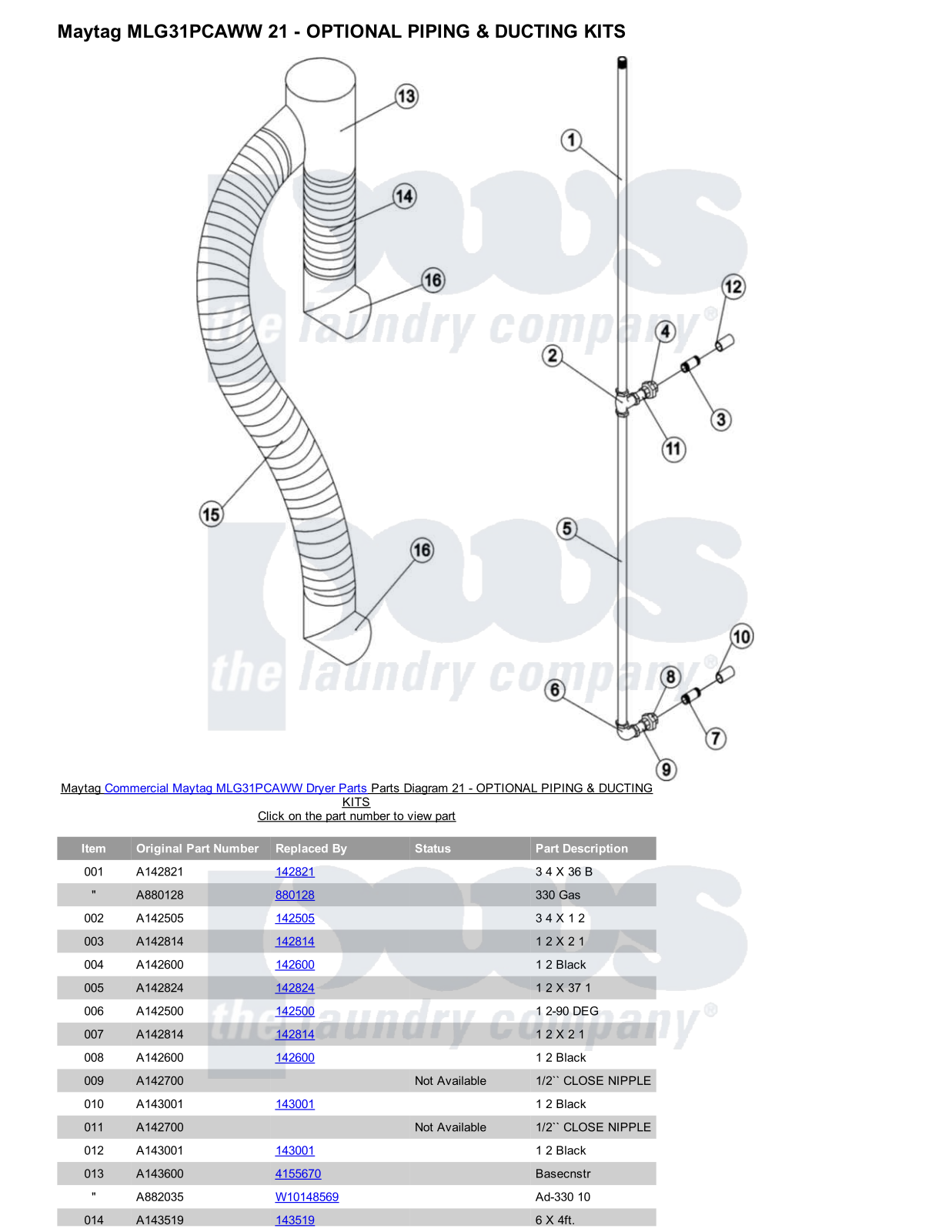 Maytag MLG31PCAWW Parts Diagram