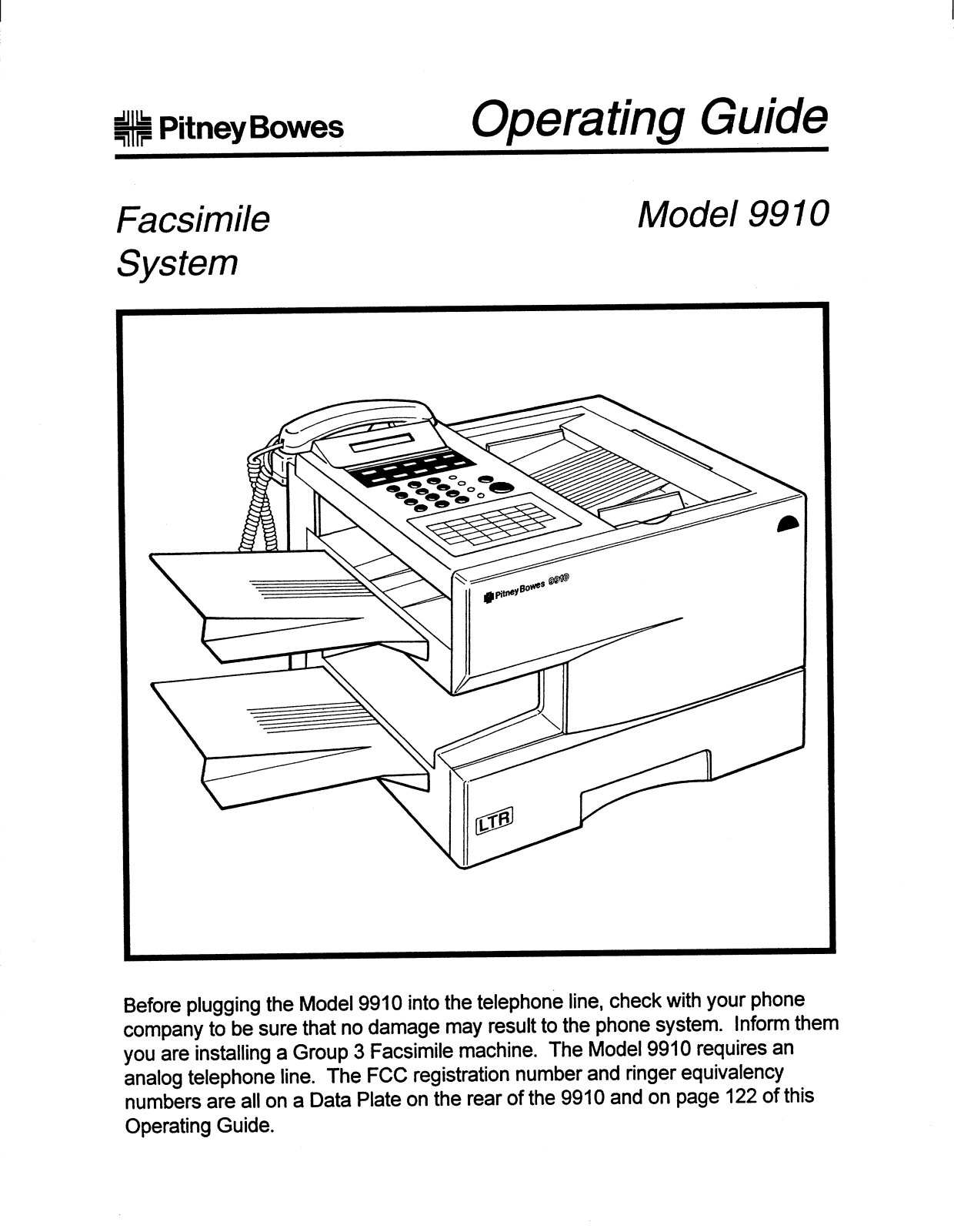 Pitney Bowes 9910 Operating Guide