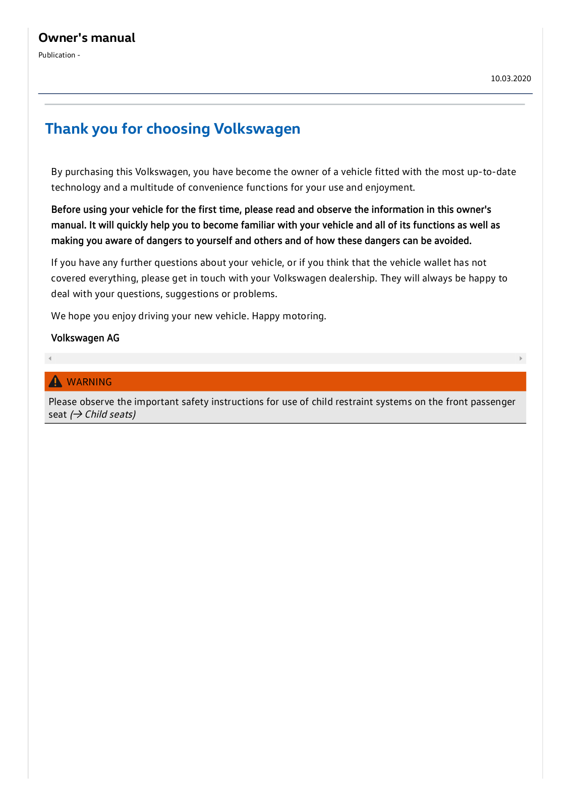 Volkswagen ID.3 (2019) Owner’s Manual - ManualMachine.com