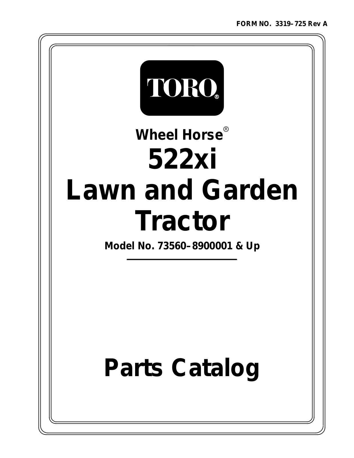 Toro 73560 Parts Catalogue