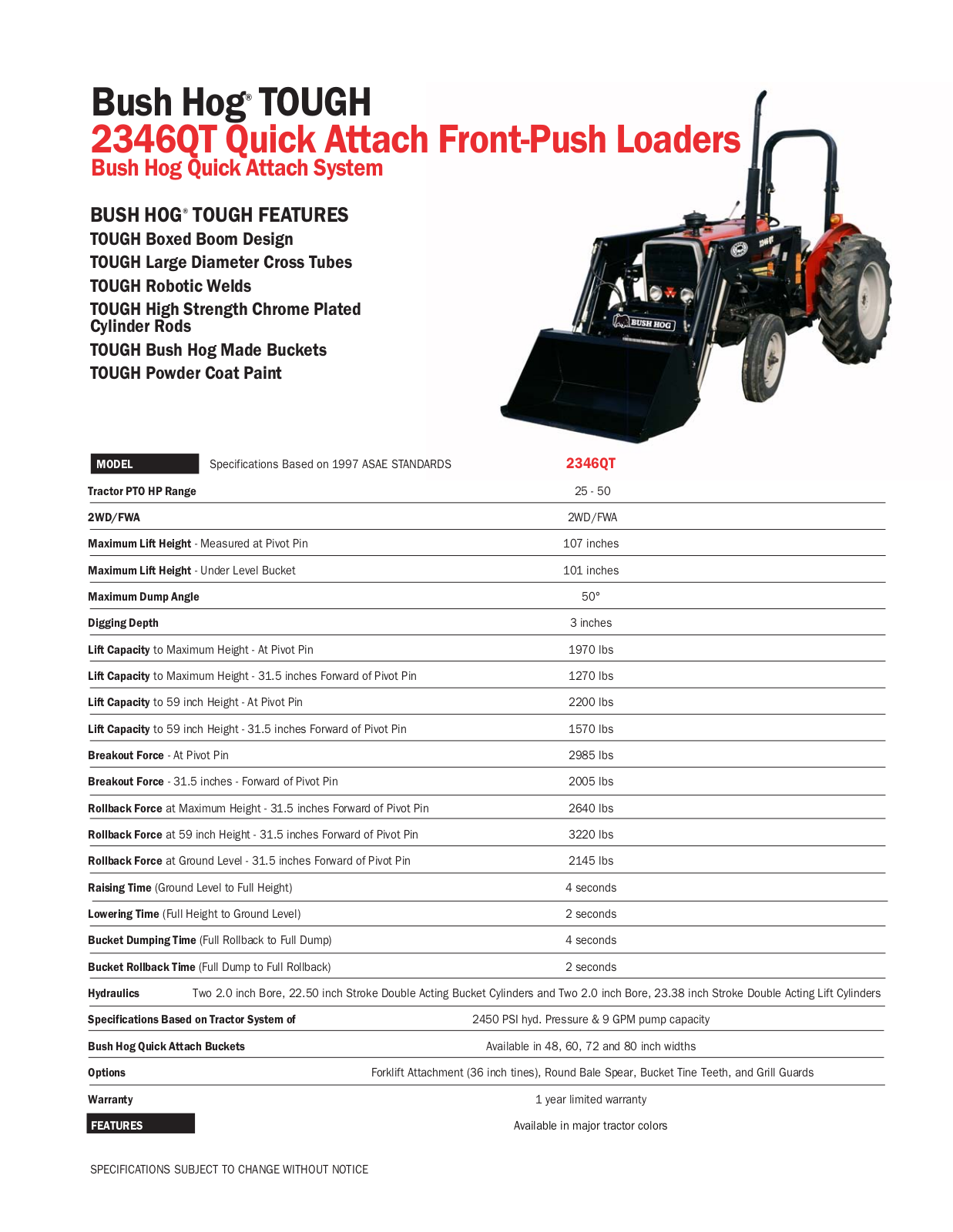 Bush Hog 2346QT User Manual