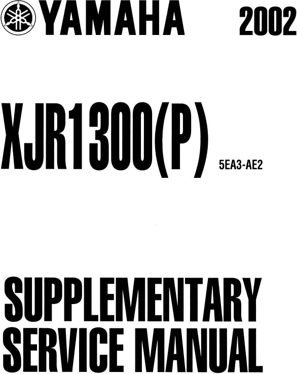 Yamaha XJR1300 P 2002 User Manual