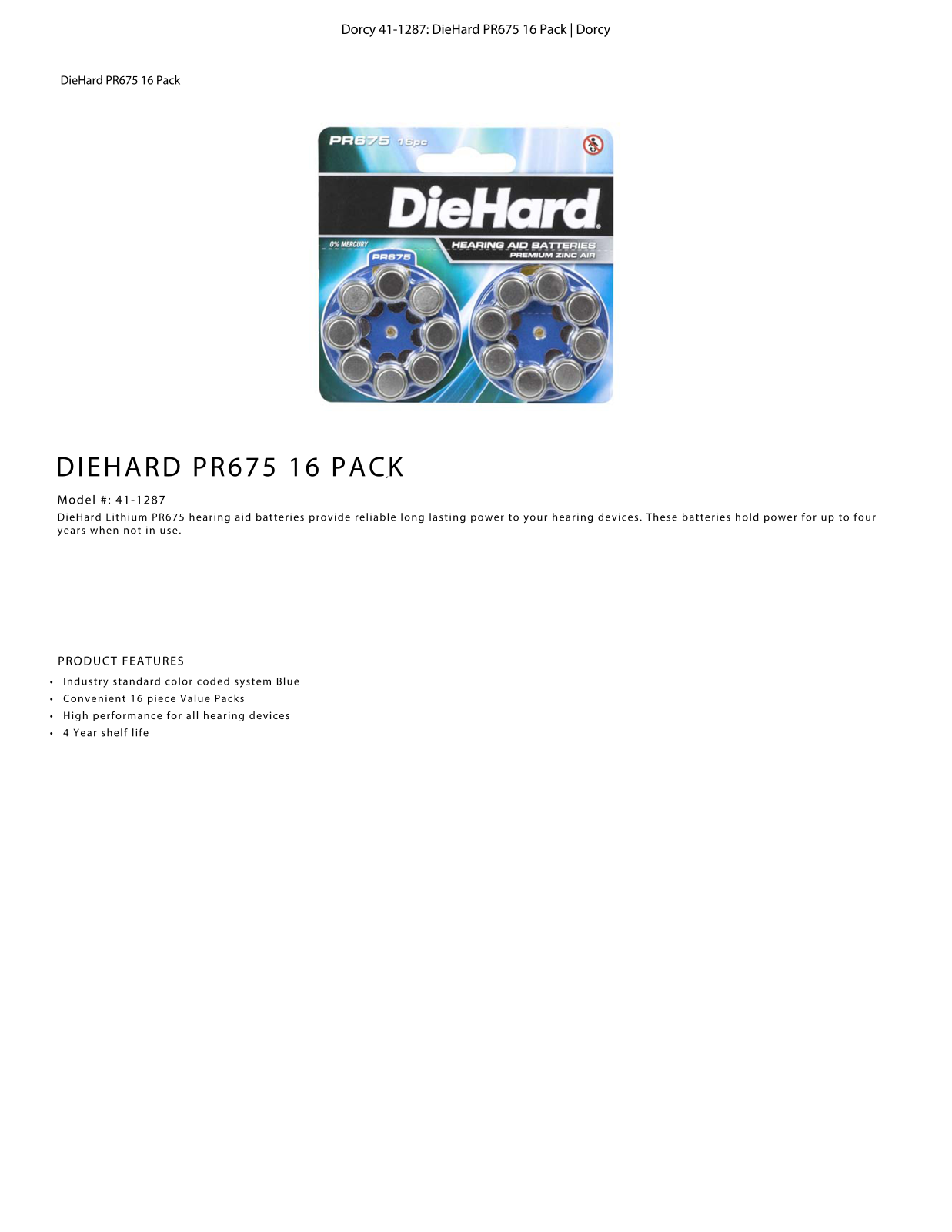DieHard 41-1287 Data Sheet - ManualMachine.com