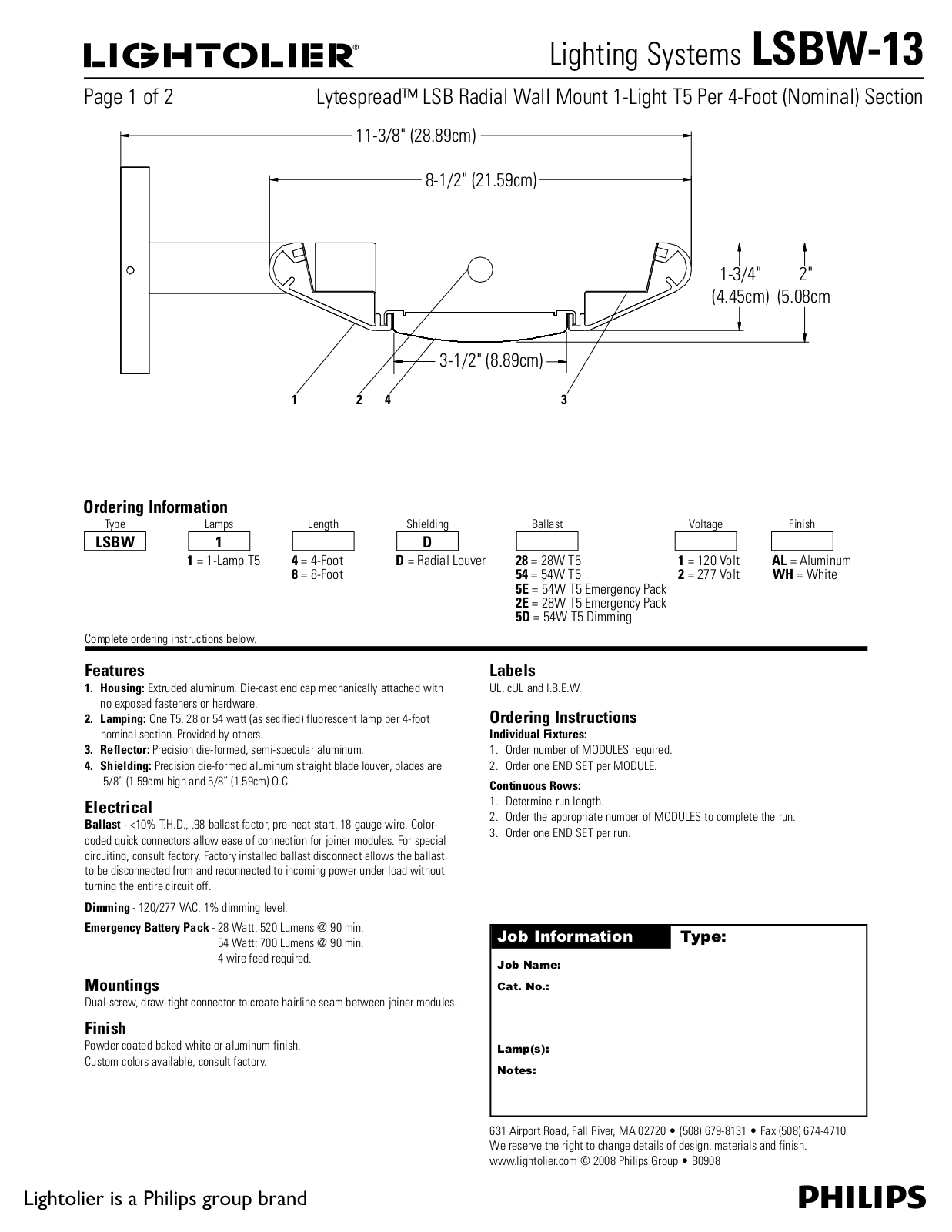 Lightolier LSBW-13 User Manual