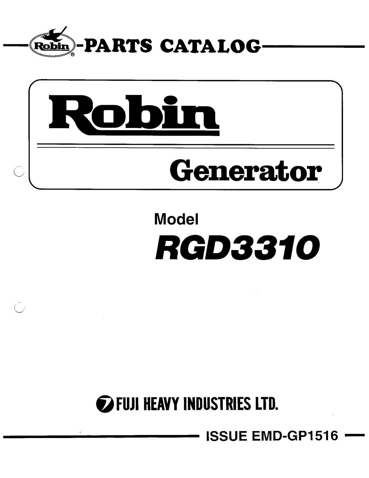 Subaru Robin Power Products RGD3310 User Manual