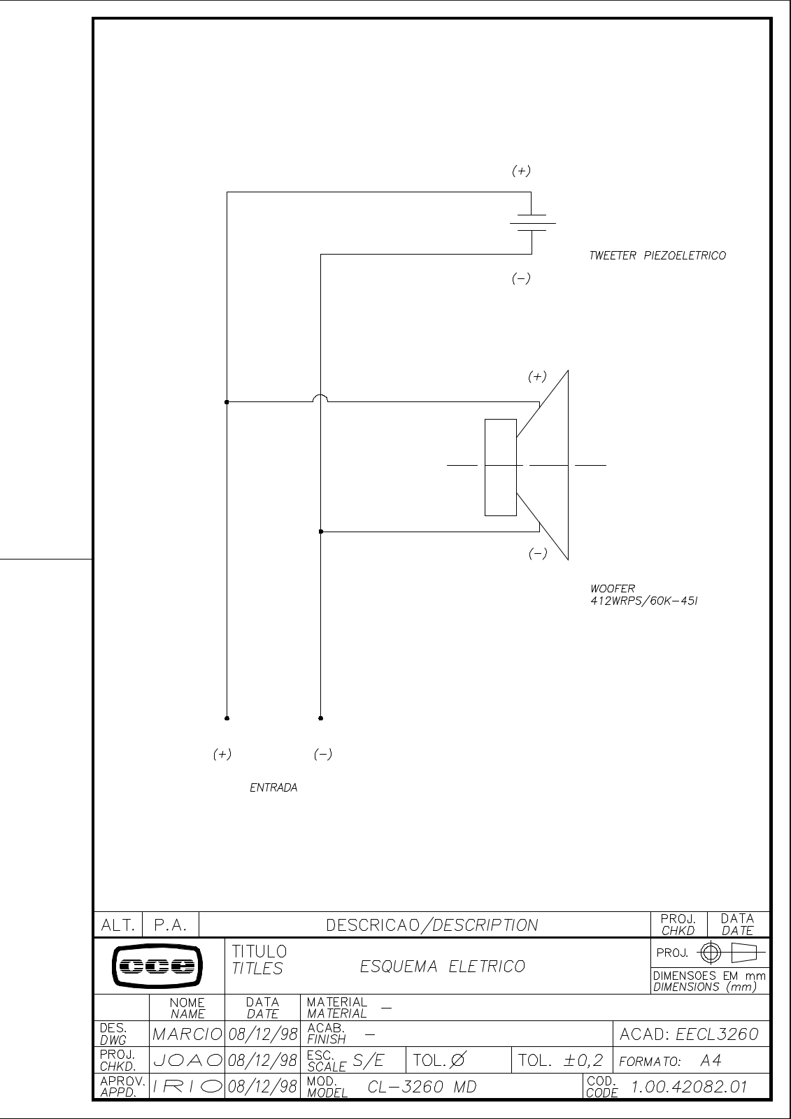 CCE CL 3260MD Diagram