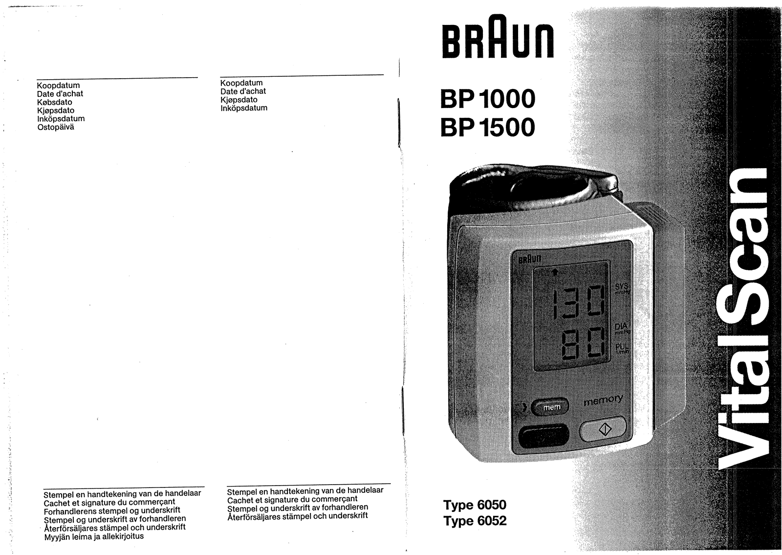 Braun BP 1000, BP 1500 User Manual