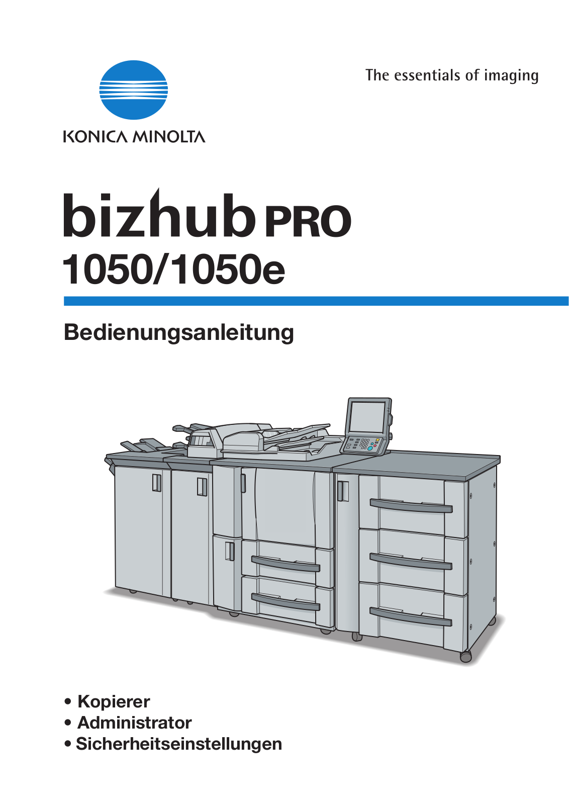 Konica minolta BIZHUB PRO 1050, BIZHUB PRO 1050E User Manual