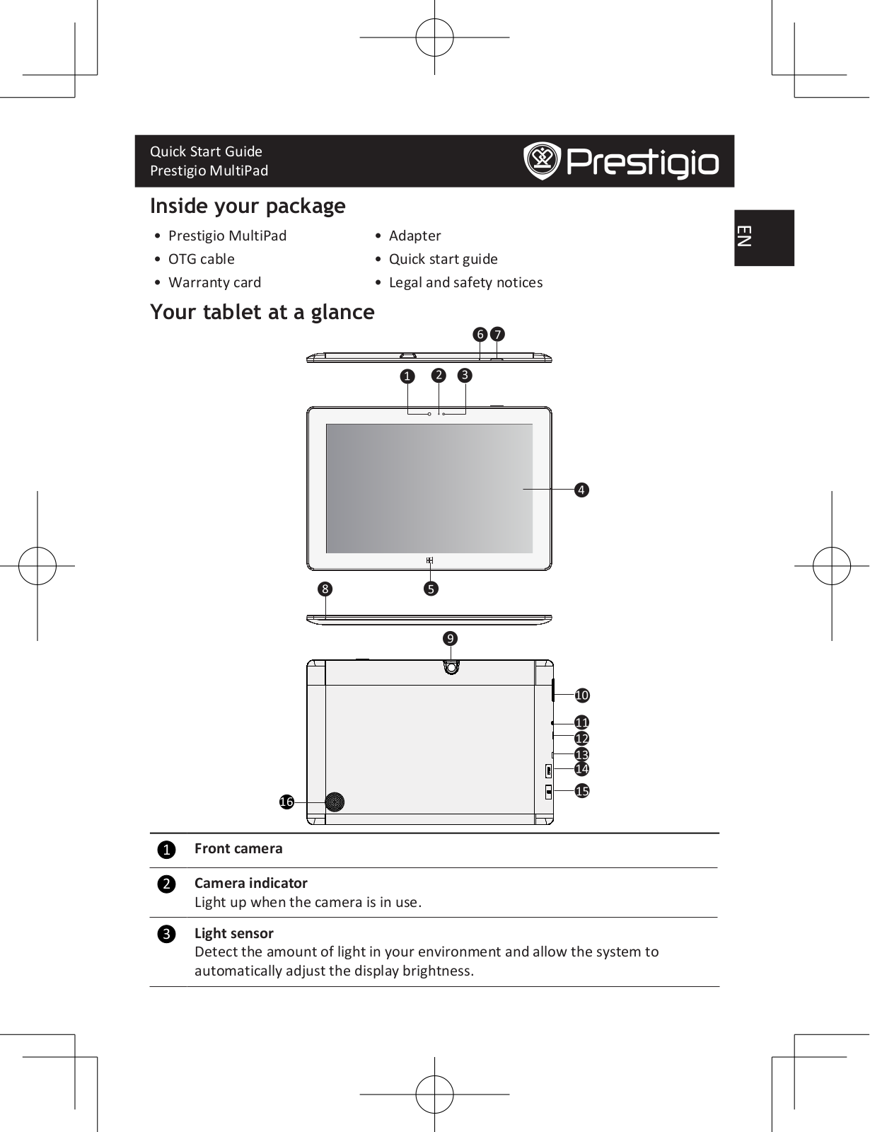 Prestigio PMP812 Quick Start Manual