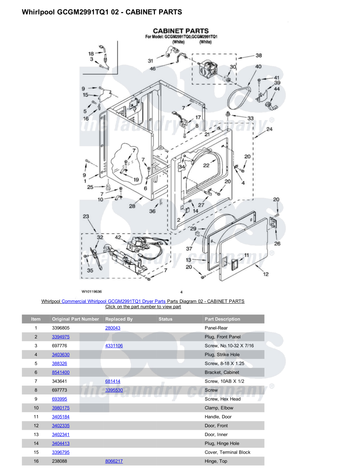 Whirlpool GCGM2991TQ1 Parts Diagram