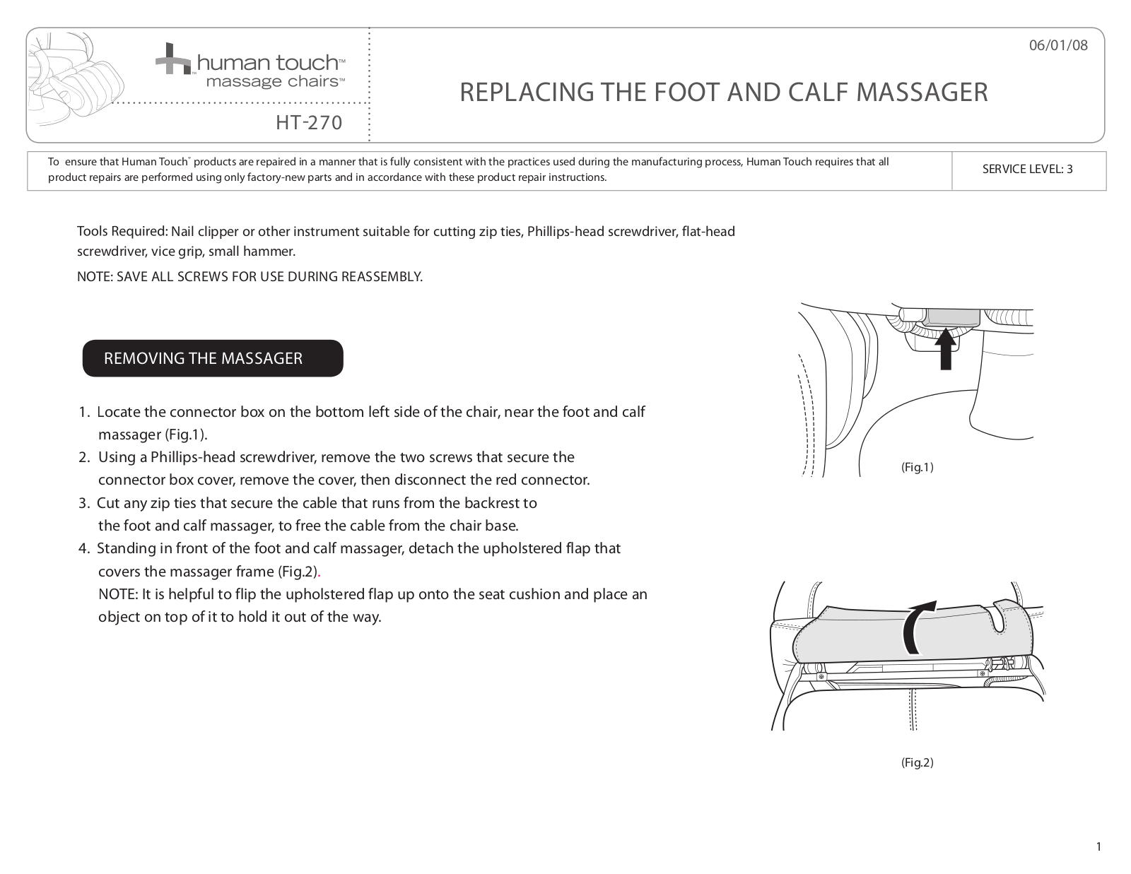 Human Touch HT-270 User Manual